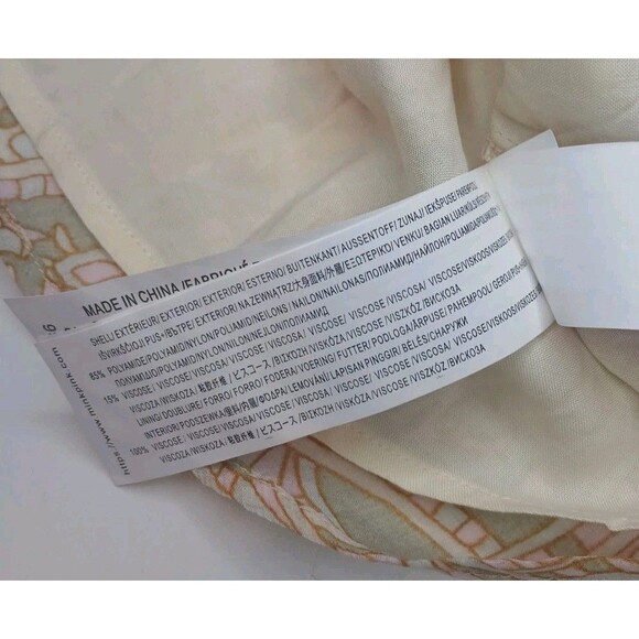 MINKPINK Sz M Catalina Mini Dress. Multicolor Pink Paisley Smocked Waist NWT - Picture 13 of 16